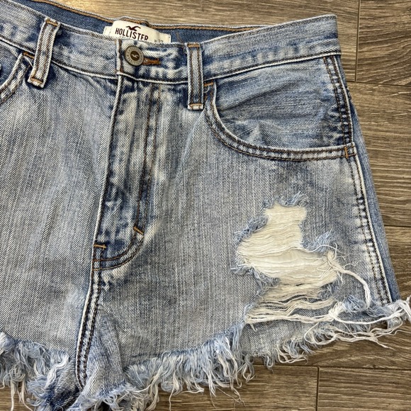 Hollister California Cut Off High Rise Distressed Jean Shorts Womens 5/27 Denim - Picture 2 of 14